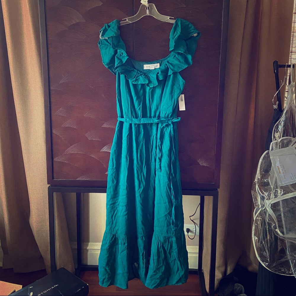 Old Navy Teal Ruffle Sleeve Maxi, L